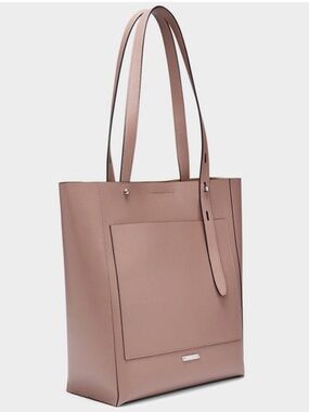 Rebecca Minkoff Stella Large Leather Mink Beige Tan Brown Tote - 11" x 14" x 5"D